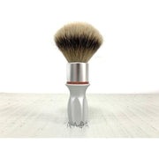 Alpha Brush Shaving Co. Alpha Brush & Shaving Co. T-400 Silver Top 24mm Shaving Brush Shaving Brush Antique White