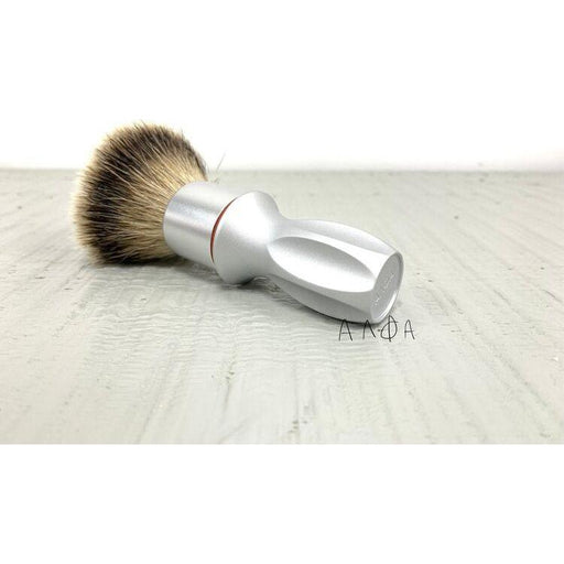 Alpha Brush Shaving Co. Alpha Brush & Shaving Co. T-400 Silver Top 24mm Shaving Brush Shaving Brush Light Gray