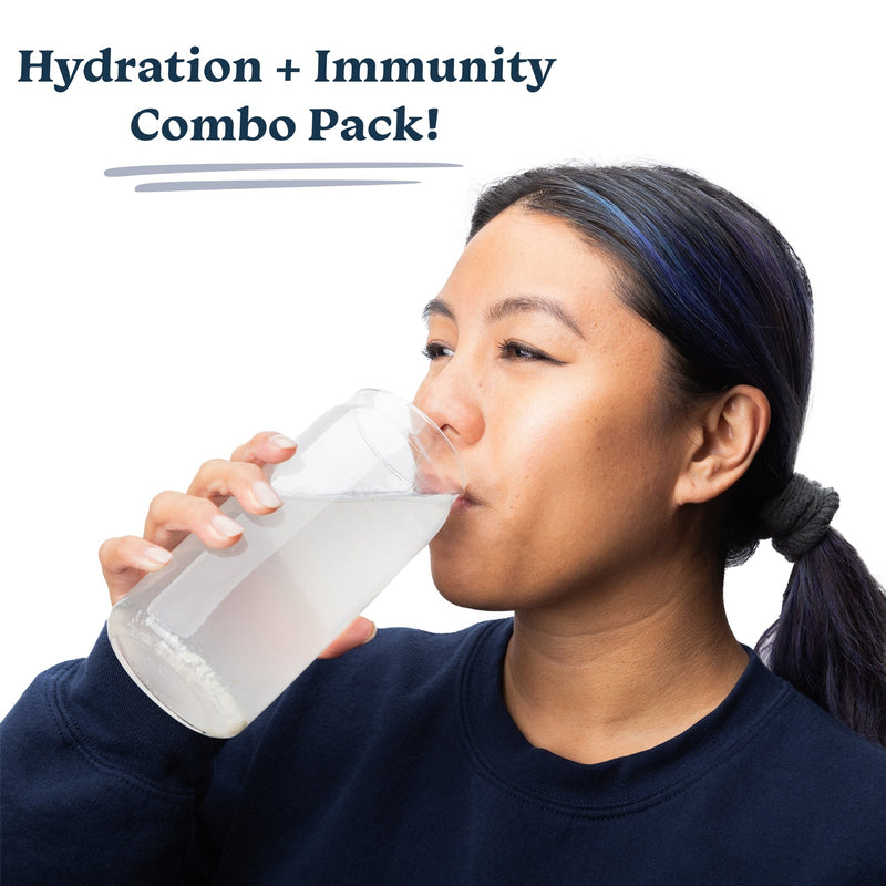 Drinklits Lemon-Lime Hydration Mix & Strawberry Daily Immune Support - 6 Tubes | 60 Servings Hydration Electrolyte Tablets White Smoke