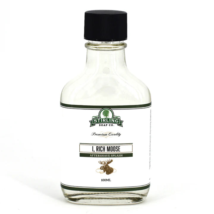 Stirling Soap Co Stirling Soap Co. I, Rich Moose Shaving Collection Shaving Set White Smoke Aftershave Splash 3.3 oz