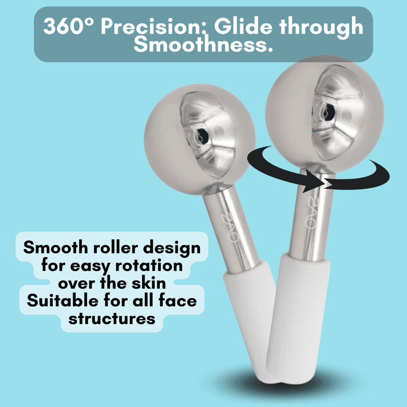 ZAQ Skin & Body ZAQ Icy Steel Cryo Ice Globes: Ultimate Facial Cryotherapy Tool Skin Care Sky Blue