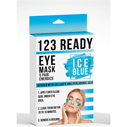 ZAQ Skin & Body 123 Ready ICE BLUE ENERGIZE GEL EYE PATCHES Dark Cyan 5 Pair