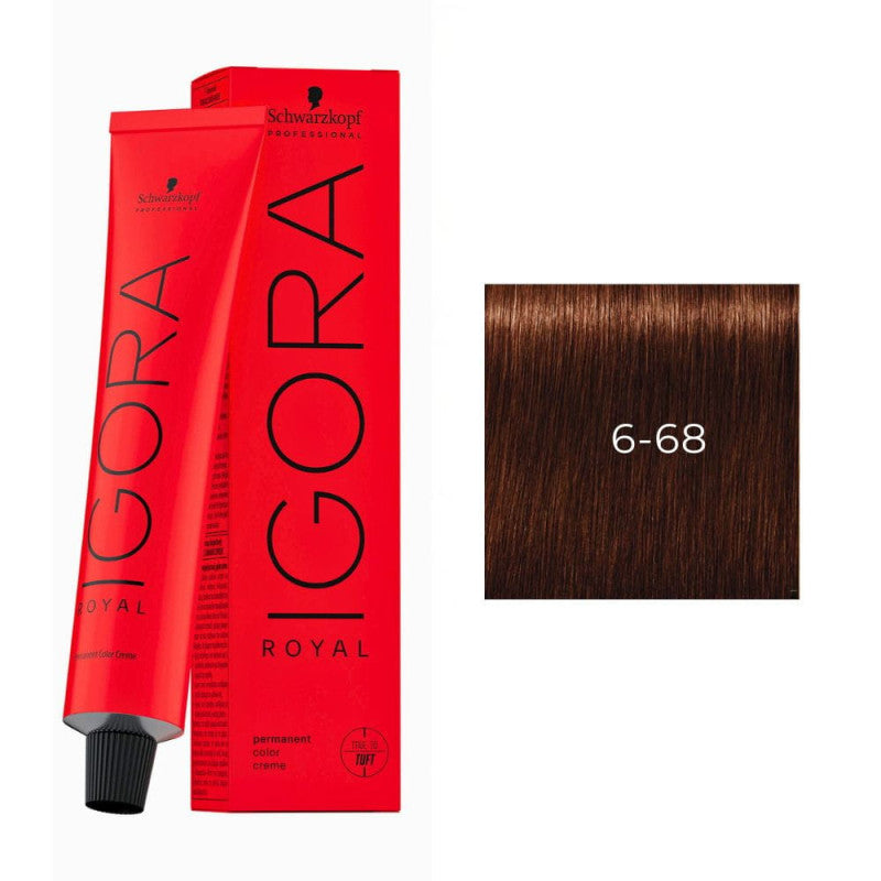 Schwarzkopf Schwarzkopf Igora Royal Colorist's Color Creme Tube 6-68 Dark 
Auburn Blonde Color Creme Tube White Smoke