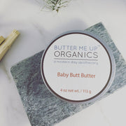 Butter Me Up Organics Baby Butt Butter / Organic Diaper Cream / Cloth Diapers Safe Baby Gray