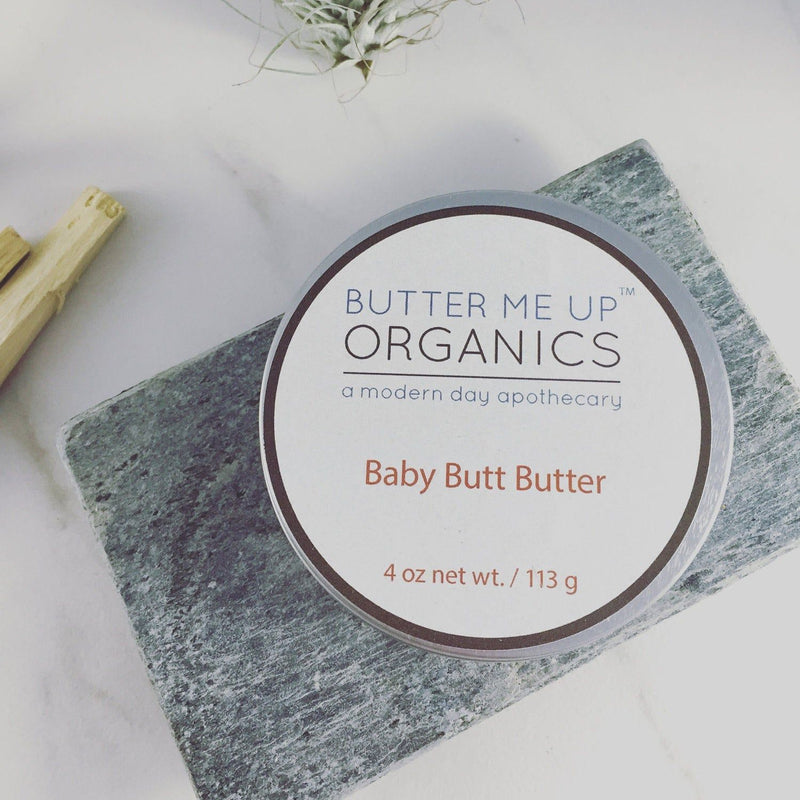 Butter Me Up Organics Baby Butt Butter / Organic Diaper Cream / Cloth Diapers Safe Baby Gray