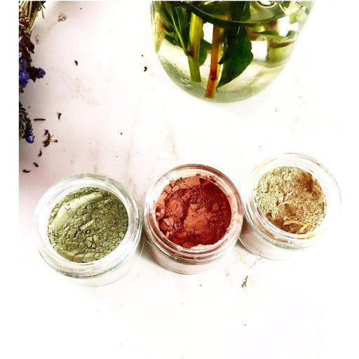 Butter Me Up Organics Clay Face Mask Trio Rose Clay French Green Clay Kaolin Clay Turmeric Kelp Calendula Face Antique White Rose Clay Mask,Sea Mud Mask,Turmeric Mask,Mask Trio Set