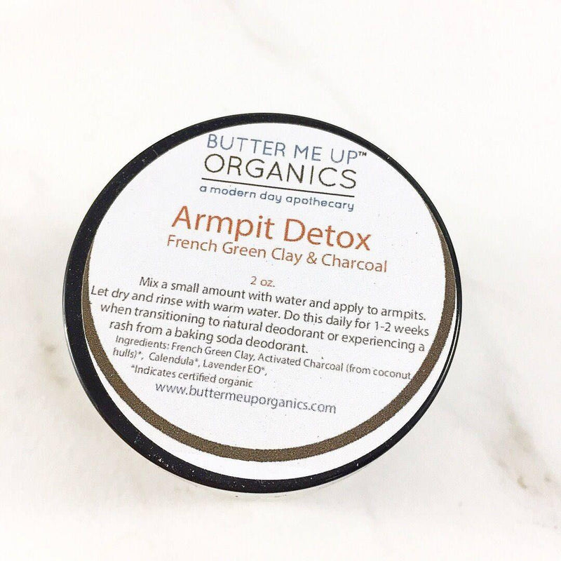 Butter Me Up Organics Arm Pit Detox / Armpit Detox / Arm Pitt Detox / Natural Deodorant Transition Body White Smoke