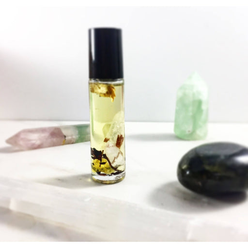 Butter Me Up Organics Essential Oil Blend with Crystals Frankincense and Palo Santo / Spirit Oil / Magic Oil Blend / Organic Meditation Blend / Spiritual Oil Body Beige