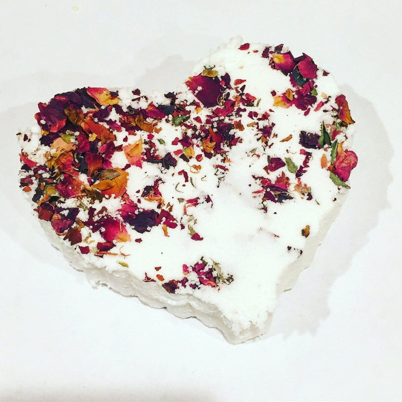 Butter Me Up Organics Rose heart bath bomb / organic bath bomb / essential oil bath bomb / natural bath bomb Bath Beige