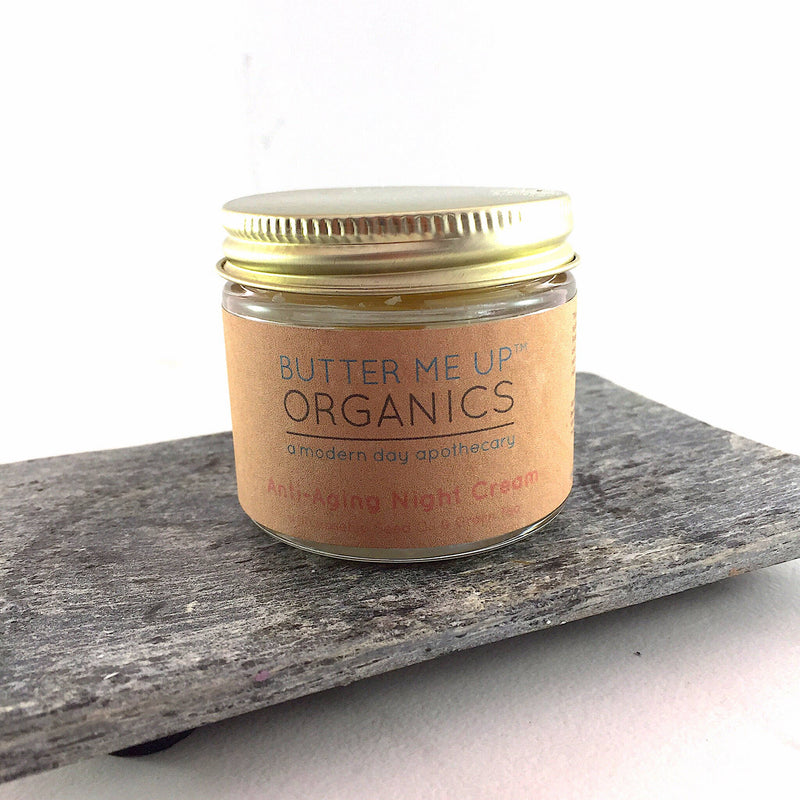 Butter Me Up Organics Anti Aging Night Cream Face Moisturizer Organic Green Tea Face Light Slate Gray