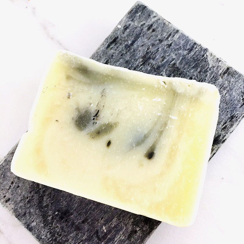 Butter Me Up Organics Eucalyptus & Mint Organic Vegan Soap Soap Antique White Eucalyptus & Mint Soap,Eucalyptus & Mint Soap + Stained Wood Bamboo Soap Dish