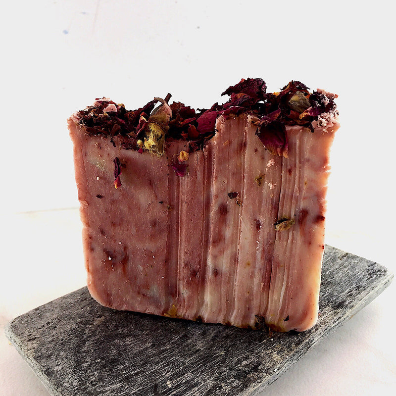 Butter Me Up Organics Rose Garden Organic Soap / Vegan Soap / Palm Free Soap, Gifts Sienna Rose Garden Soap,Rose Garden Soap + Stained Wood Bamboo Soap Dish