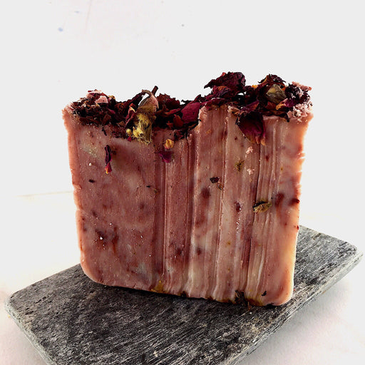 Butter Me Up Organics Rose Garden Organic Soap / Vegan Soap / Palm Free Soap, Gifts Sienna Rose Garden Soap,Rose Garden Soap + Stained Wood Bamboo Soap Dish