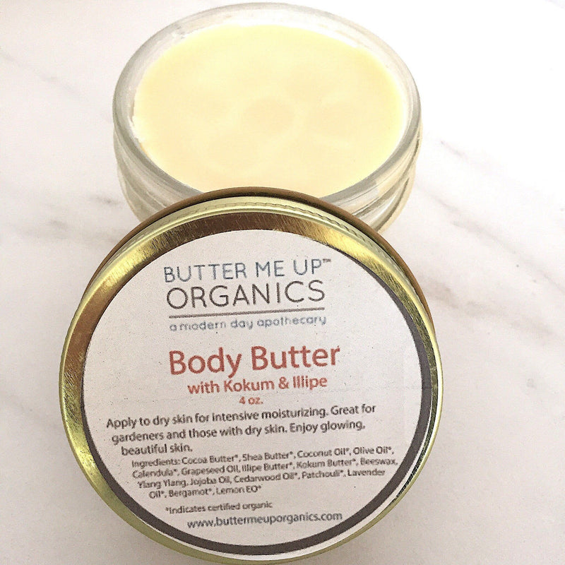 Butter Me Up Organics Organic Body Butter / Gardener's Hands / Gardner's Therapy / Elbow Lotion / Heel Lotion / Dry Skin / Dry Hands / Foot Lotion / Hydrating Body Light Gray