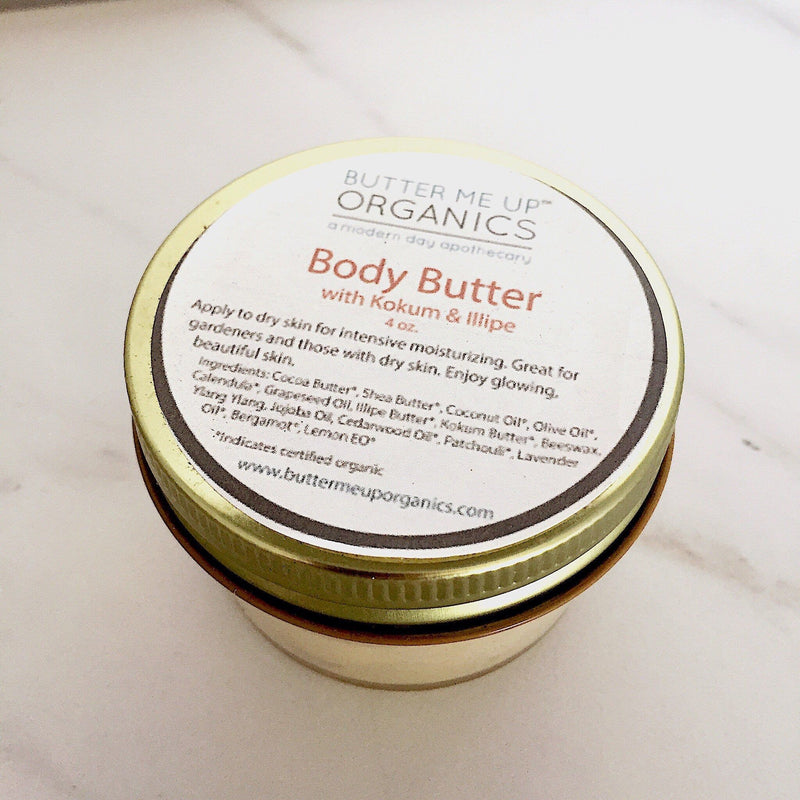 Butter Me Up Organics Organic Body Butter / Gardener's Hands / Gardner's Therapy / Elbow Lotion / Heel Lotion / Dry Skin / Dry Hands / Foot Lotion / Hydrating Body Light Gray