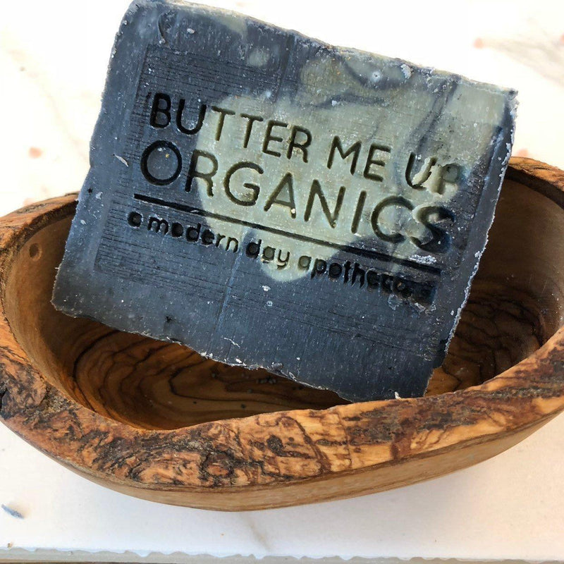 Butter Me Up Organics Organic Lemongrass Mint with Activated Charcoal and French Green Clay / VEGAN SOAP / PALM FREE Soap Dark Slate Gray Lemongrass Mint Soap