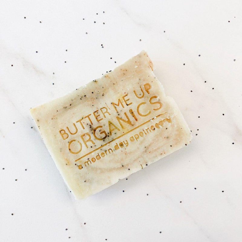 Butter Me Up Organics Lemon Poppyseed / VEGAN soap / PALM FREE / Exfoliating Soap / Scrub Soap Soap Antique White Lemon Poppyseed Soap