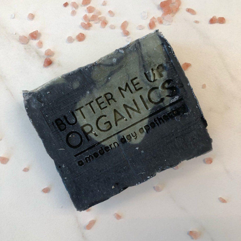 Butter Me Up Organics Organic Lemongrass Mint with Activated Charcoal and French Green Clay / VEGAN SOAP / PALM FREE Soap Dark Slate Gray Lemongrass Mint Soap,Lemongrass Mint Soap + Stained Wood Bamboo Soap Dish