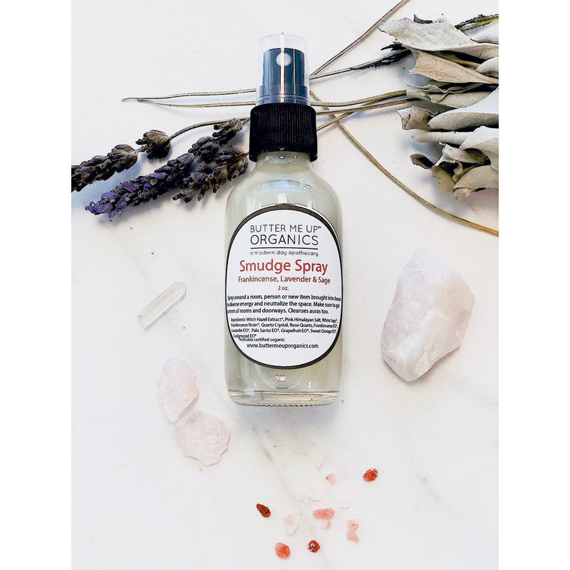 Butter Me Up Organics Organic Energy Cleansing Spray / Smudge Spray / Space Clearing / Energy Cleansing / Aura Cleansing / Purifying / Cleanse Negative Energy / Home Light Gray