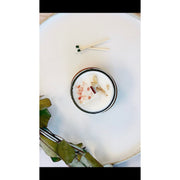 Butter Me Up Organics Space Clearing Candle/ Intention Candle / Organic Soy Candle / Candle with Crystals / Cleansing Candle Metaphysical Light Gray