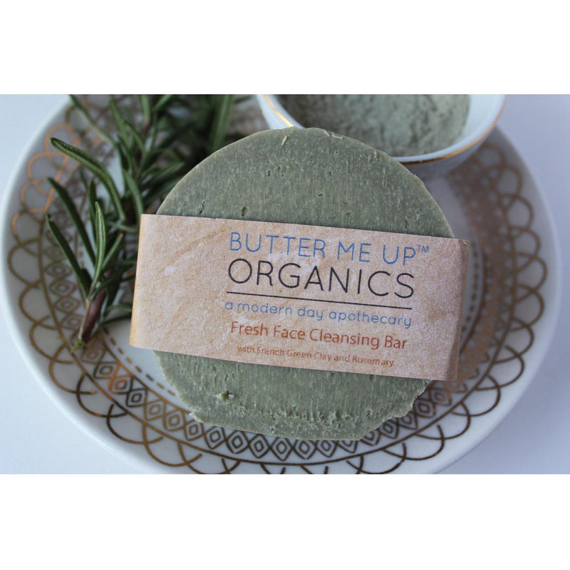 Butter Me Up Organics Face Wash Facial Cleansing Bar with French Green Sea Clay Face Dim Gray