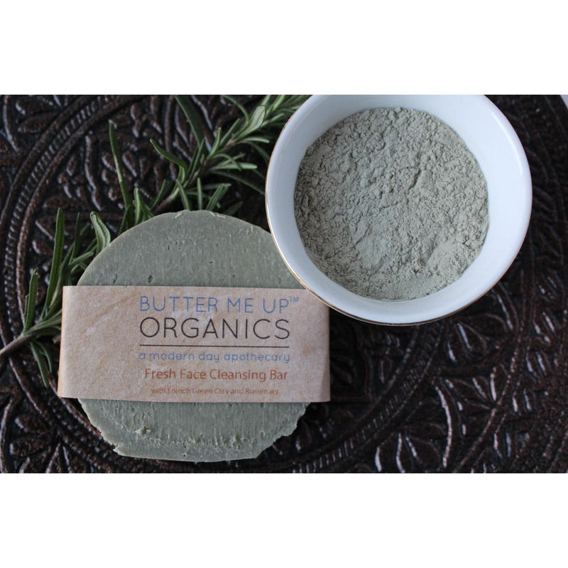 Butter Me Up Organics Face Wash Facial Cleansing Bar with French Green Sea Clay Face Dark Slate Gray