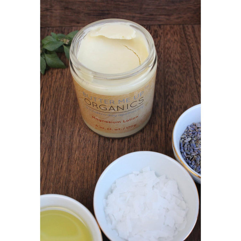 Butter Me Up Organics Organic Magnesium Lotion / Magnesium / Magnesium Cream / Magnesium Butter / Magnesium Body Butter / Magnesium Chloride / Magnesium Rub Balm Body Gray 2 oz.,6 oz.