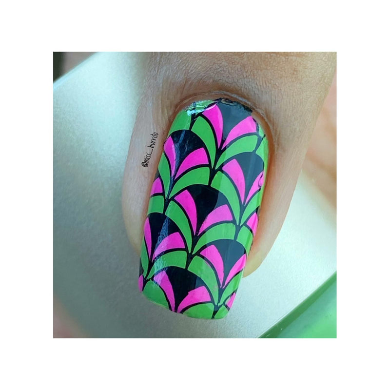UberChic Beauty Art Deco Refinement Stamping Plate Dark Sea Green