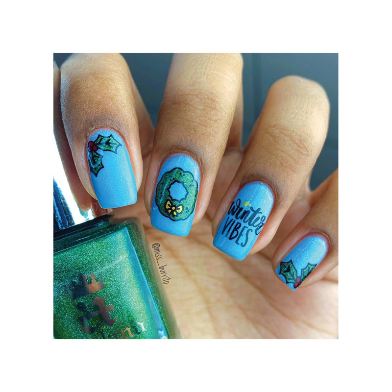 UberChic Beauty Merry & Bright Stamping Plate Rosy Brown