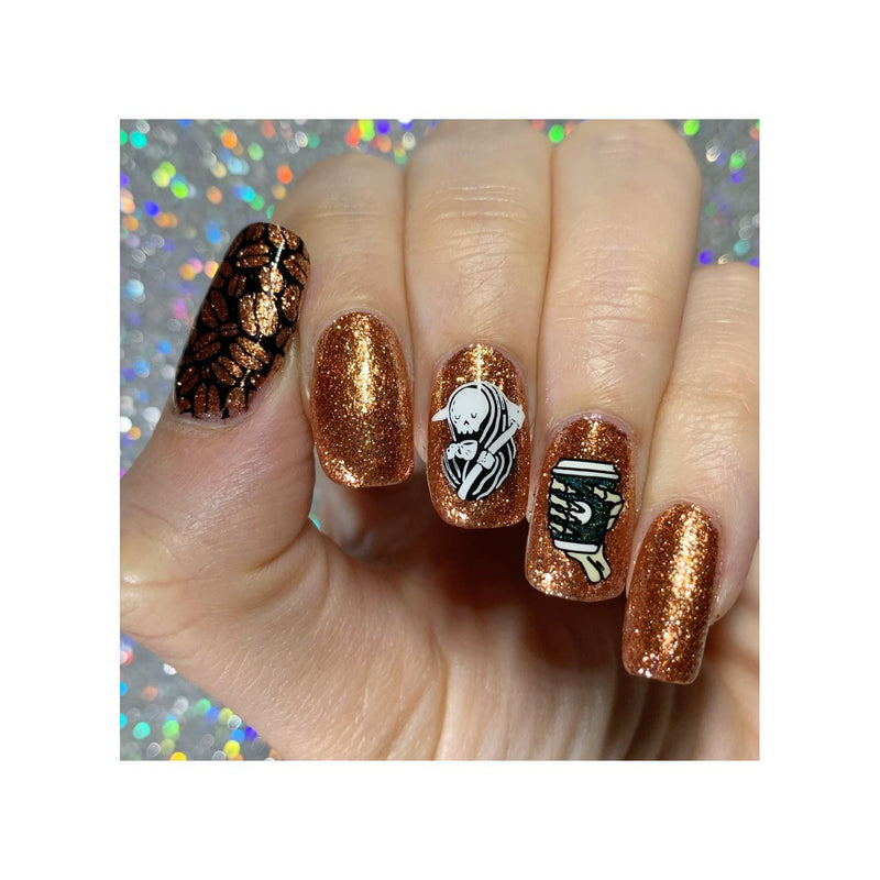 UberChic Beauty Better With Coffee Stamping Plate Rosy Brown