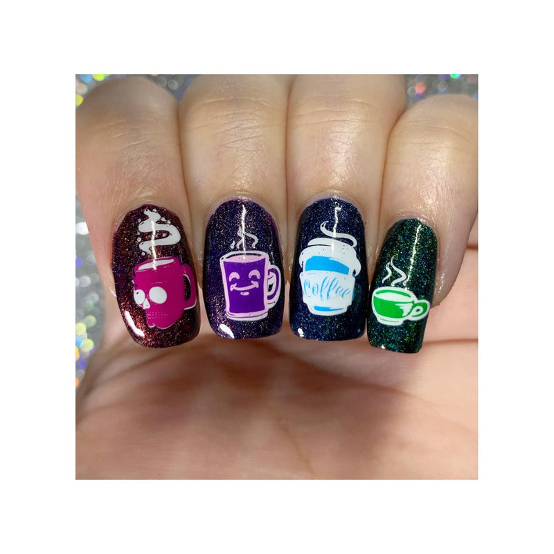 UberChic Beauty Better With Coffee Stamping Plate Rosy Brown