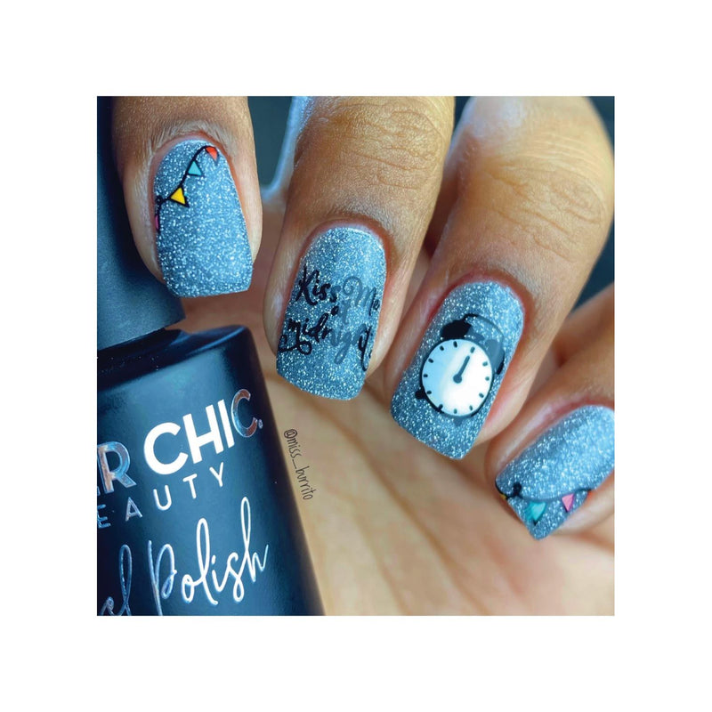 UberChic Beauty New Year New Digits Stamping Plate Dim Gray