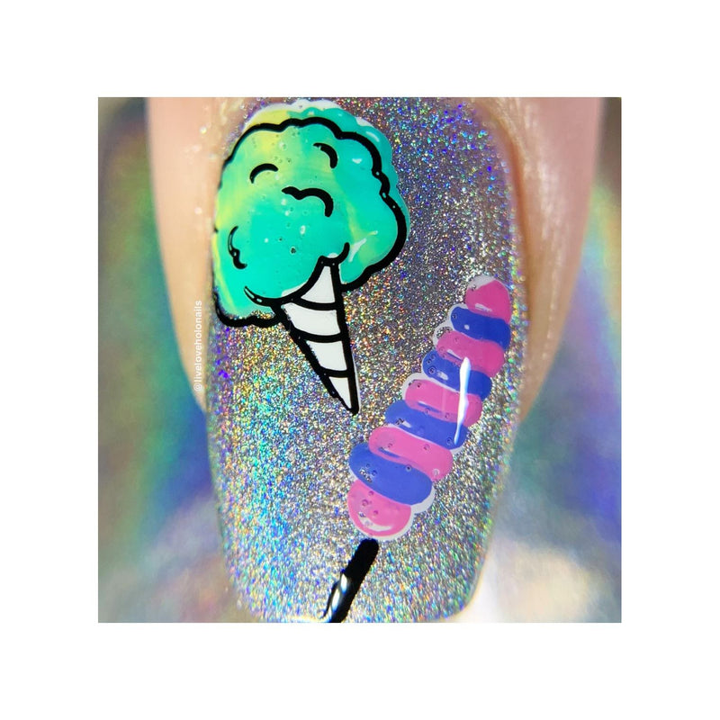 UberChic Beauty I Want Candy Stamping Plate Light Slate Gray