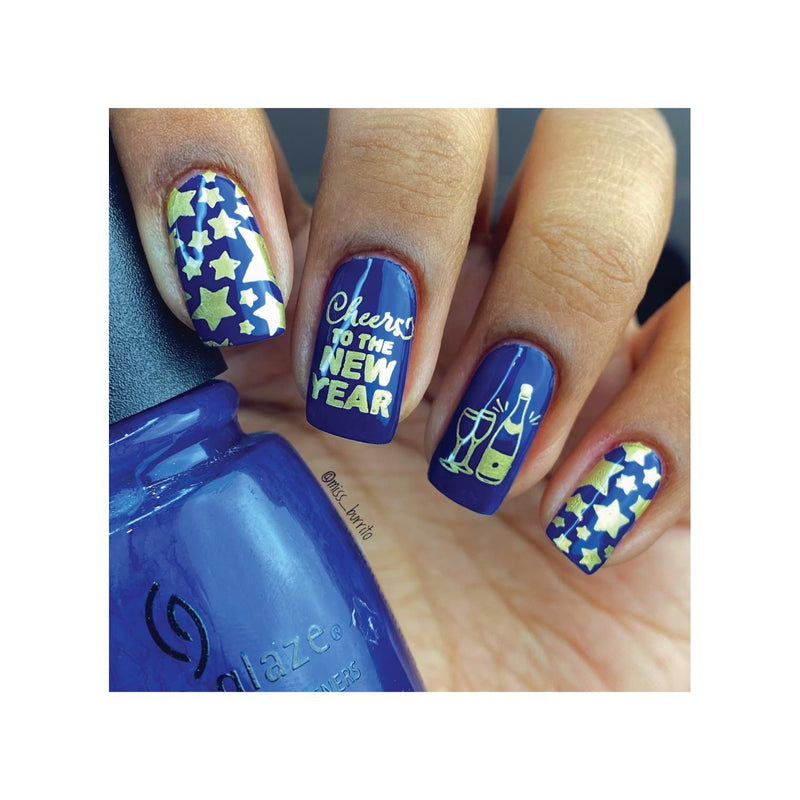 UberChic Beauty New Year New Digits Stamping Plate Rosy Brown