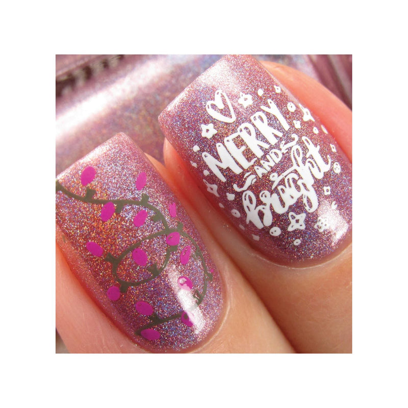 UberChic Beauty Merry & Bright Stamping Plate Rosy Brown