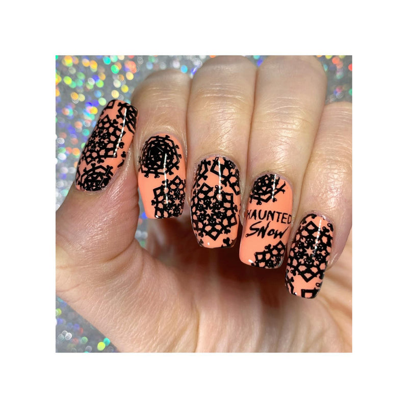 UberChic Beauty Haunted Snow Stamping Plate Rosy Brown