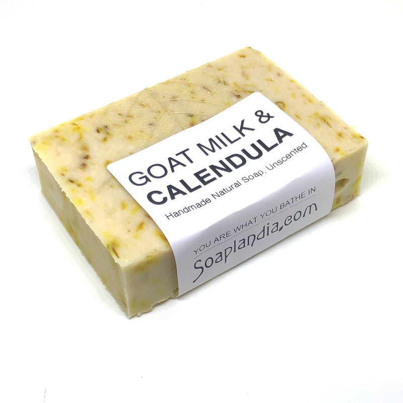 Soaplandia Soap Store Goat Milk & Calendula Tea Soap, Unscented Bar Soap White Smoke