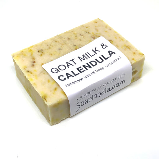 Soaplandia Soap Store Goat Milk & Calendula Tea Soap, Unscented Bar Soap White Smoke
