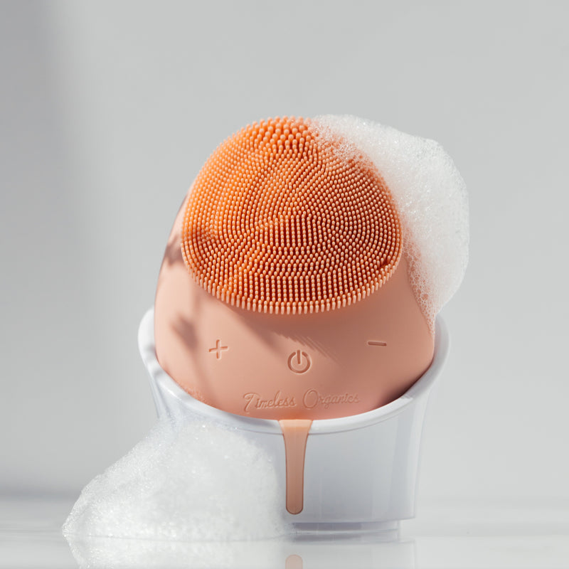 Timeless Organics Skin Care Timeless Facial Cleansing Brush Device Gray Powder Pink,Powder Blue