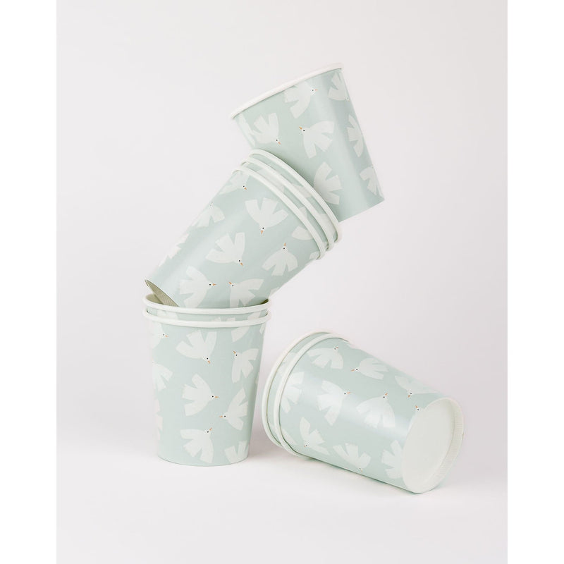 Be A Heart Holy Spirit Dove Paper Cups Disposable Tableware Lavender