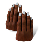 Red Iguana LLC Set of Two 3.0 Half Silicone Practice Hands (Left and Right) 3.0 Hand White Smoke Poseable / Evelyn,Non-Poseable / Evelyn