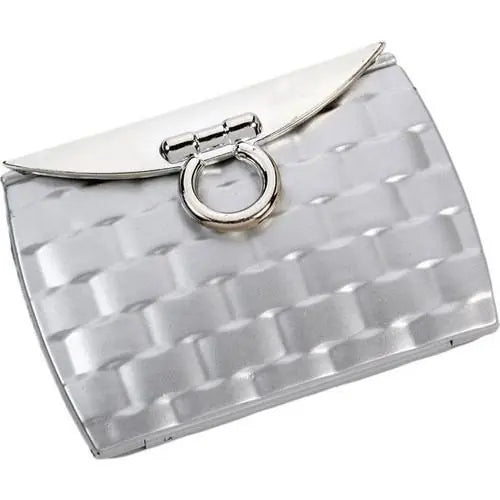 Brandon Brandon Evening Clutch Compact Mirror Collection Apparel & Accessories White Smoke Polished Silver