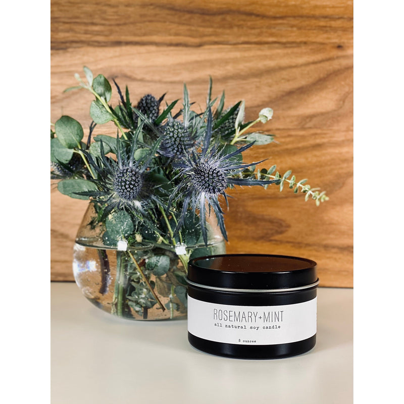 handmade. la conner Tin Candle - Rosemary + Mint Tin Candle Dark Khaki