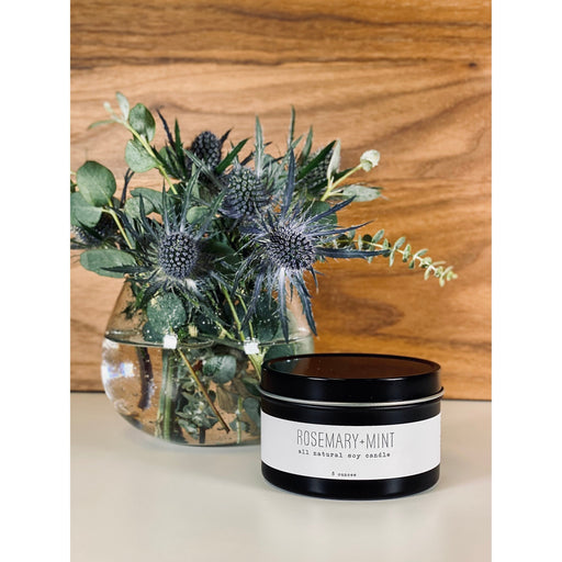 handmade. la conner Tin Candle - Rosemary + Mint Tin Candle Dark Khaki