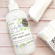 Green + Lovely Organic Smell the Roses Cloth Diaper Wipe Spray - Rose Water Infused - 8 oz. Smell the Roses Cloth Wipe Spray. Bottom Spray. Antique White 8 oz bottle