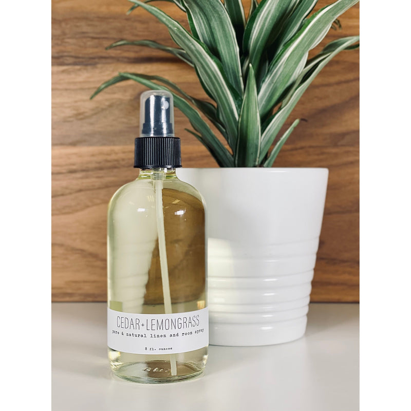handmade. la conner Linen & Room Spray - 8 Ounces Natural Cleaners Gray 8 Ounces - Cedar & Lemongrass