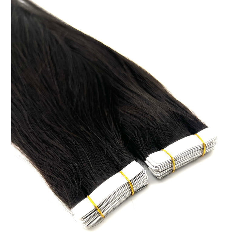 VIP Extensions Narcia Remy Siberian - Tape - 24" Hair Extension White Smoke 1 - Jet Black,1B (off Black),2 - Dark Brown,4 - Medium Brown,P4/27 - Piano Medium Brown w/ Strawberry Blonde,6 - Chestnut Brown,P6/22 - Brown / Light Blonde,8 - Medium Ash Brown,P8/22 Ash Brown/ Light Blonde,14,P14/22 - Golden / Light Blonde,P14/24,16,18,
