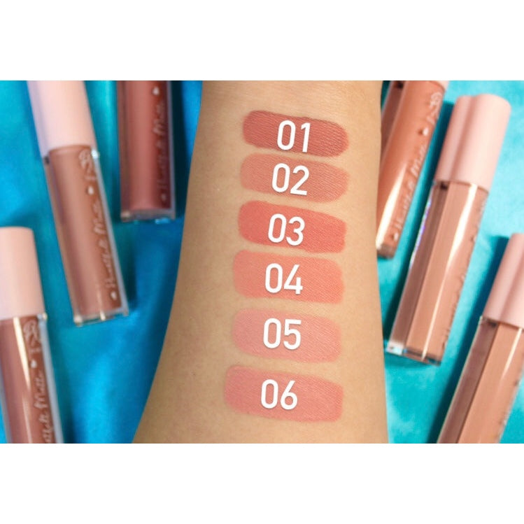 Prolux Cosmetics Heartfelt Matte Liquid Lipstick Lipstick Rosy Brown 01,02,03,04,05,06