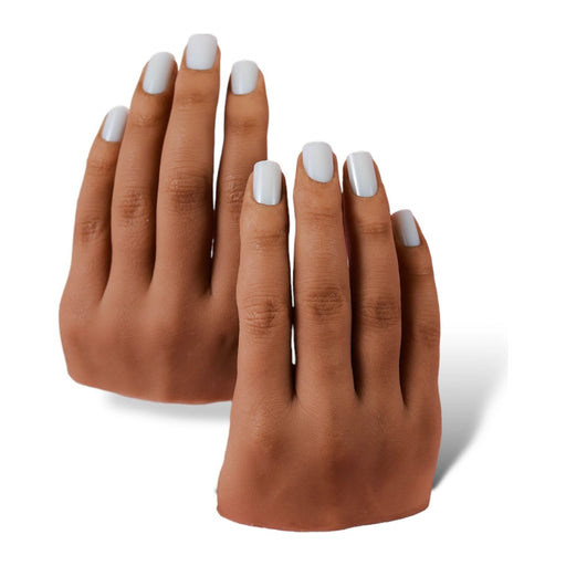 Red Iguana LLC Set of Two 3.0 Half Silicone Practice Hands (Left and Right) 3.0 Hand White Smoke Poseable / Lucy,Non-Poseable / Lucy