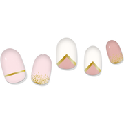 laurenbbeauty COLOR CHANGE Pink & Gold Delicate Geometric Gel Nail Wrap Nail Art Kits & Accessories White Smoke